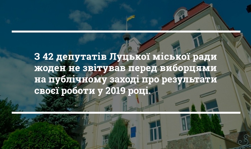 Робота депутатів Луцькради у 2019 році: жоден представник громади не звітував перед виборцями на публічному заході