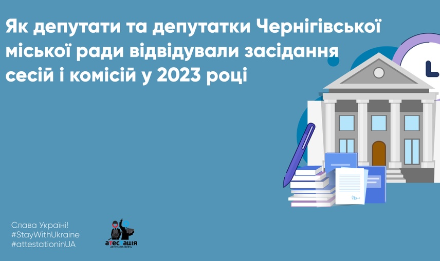 Як депутати та депутатки Чернігівської міської ради відвідували засідання сесій і комісій у 2023 році