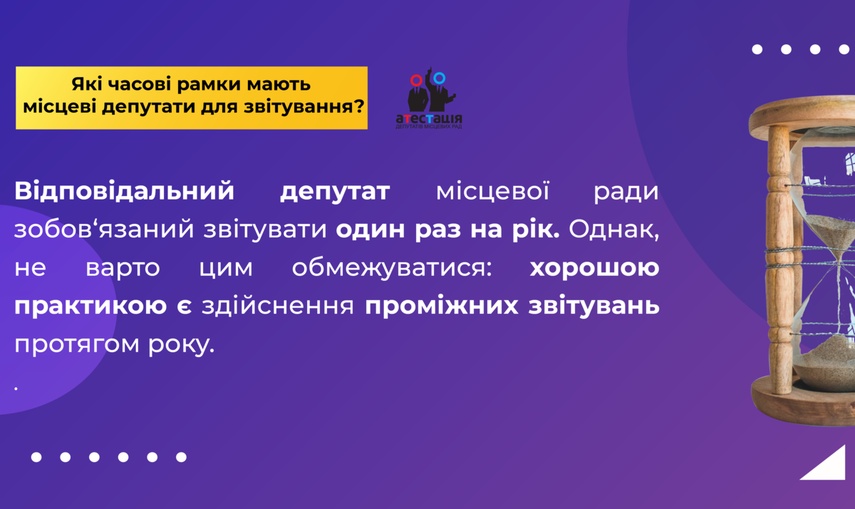 Які часові рамки мають місцеві депутати для звітування